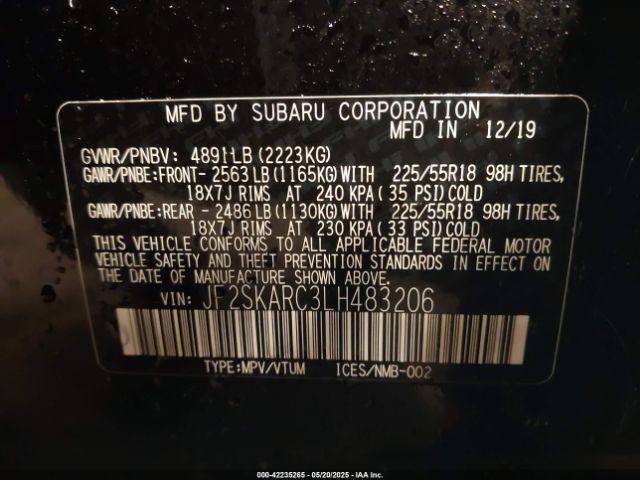 JF2SKARC3LH483206 Subaru Forester Sport