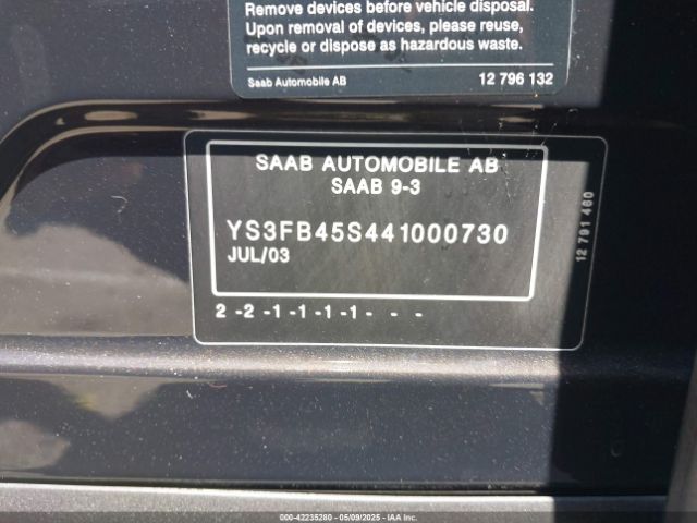 2004 SAAB 9-3 YS3FB45S441000730 Photo 8