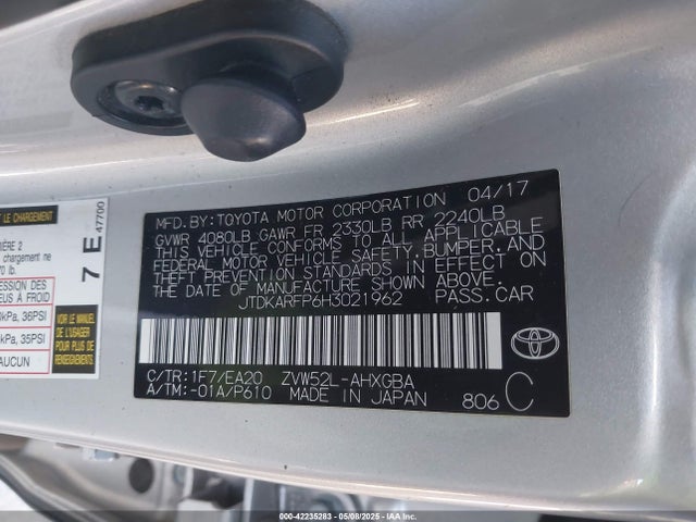 JTDKARFP6H3021962 Toyota Prius Prime Premium