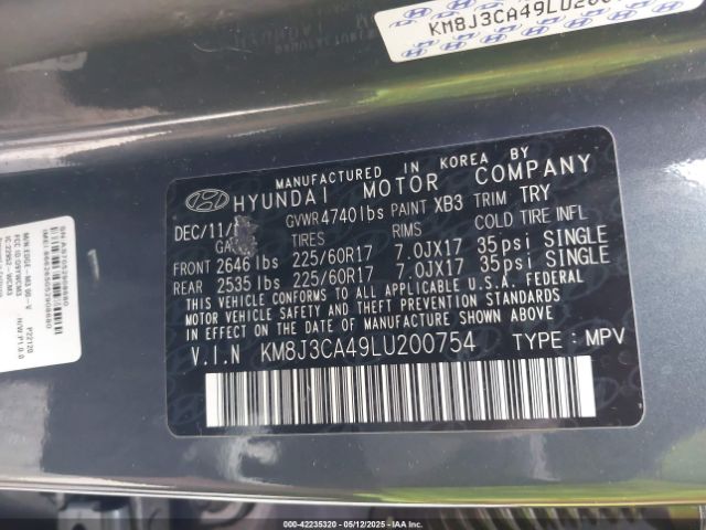 KM8J3CA49LU200754 Hyundai Tucson Value