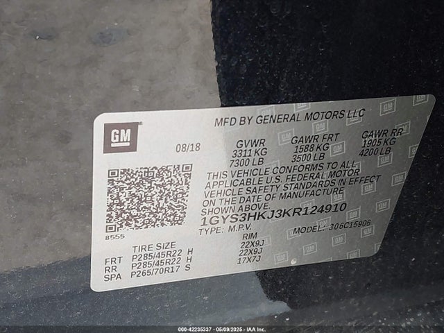 2019 CADILLAC ESCALADE ESV 1GYS3HKJ3KR124910 Photo 8