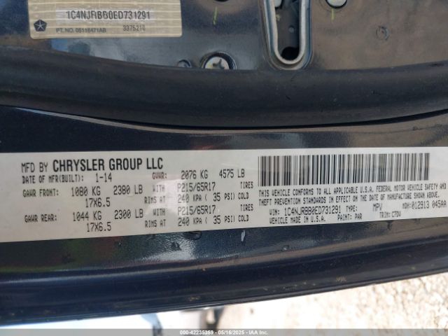 1C4NJRBB0ED731291 Jeep Patriot Sport