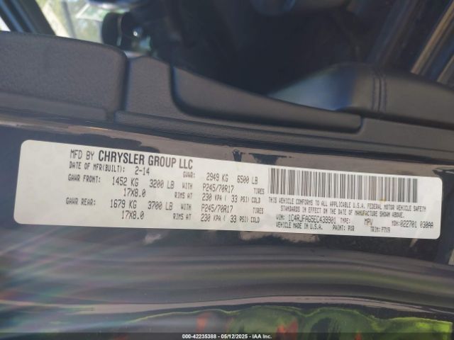 1C4RJFAG5EC439901 Jeep Grand Cherokee Laredo