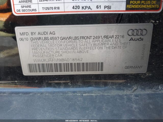 2011 AUDI A3 WAUKJAFM9BA018562 Photo 8