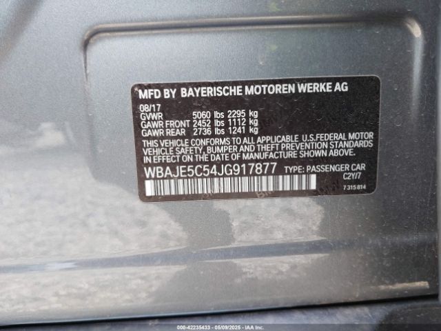 WBAJE5C54JG917877 BMW 540I