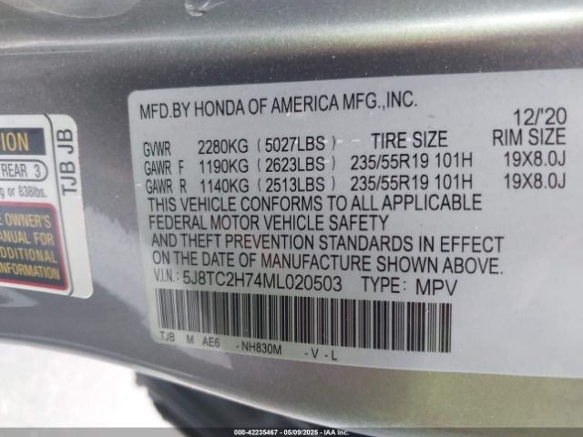 2021 ACURA RDX 5J8TC2H74ML020503 Photo 8