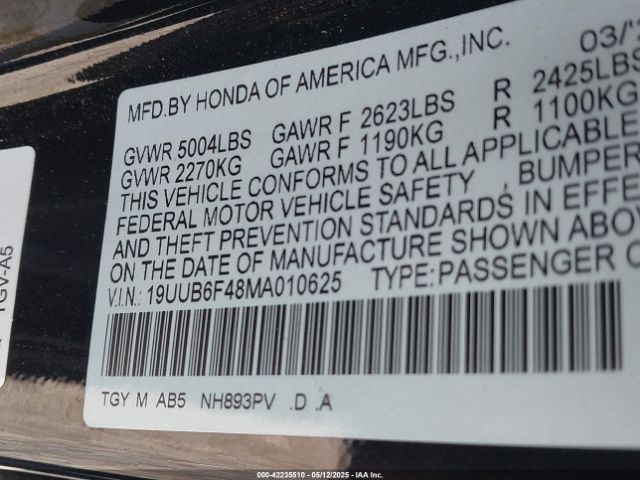 2021 ACURA TLX 19UUB6F48MA010625 Photo 8