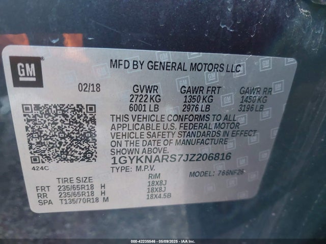 2018 CADILLAC XT5 1GYKNARS7JZ206816 Photo 8