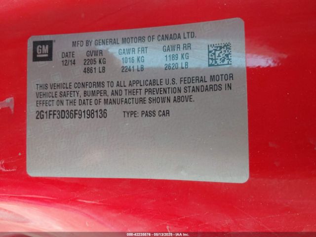 2G1FF3D36F9198136 Chevrolet Camaro 2lt