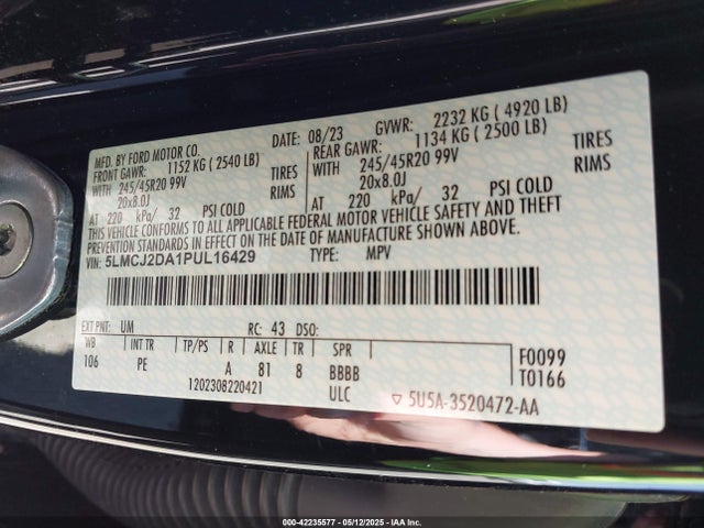 5LMCJ2DA1PUL16429 Lincoln gtdi-a