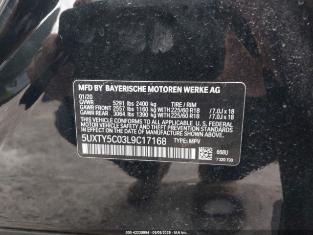 5UXTY5C03L9C17168 BMW X3 Xdrive30i