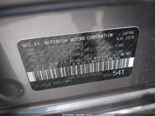 2019 MITSUBISHI OUTLANDER JA4AZ3A35KZ009709 Photo 8