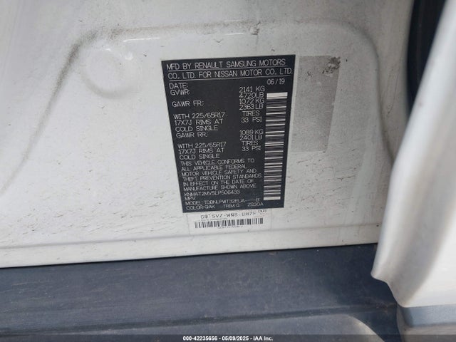 KNMAT2MV5LP506433 Nissan Rogue S Intelligent Awd