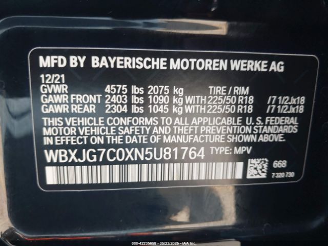 2022 BMW X1 WBXJG7C0XN5U81764 Photo 8
