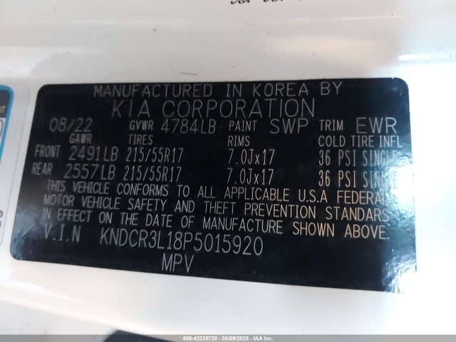 KNDCR3L18P5015920 KIA Niro