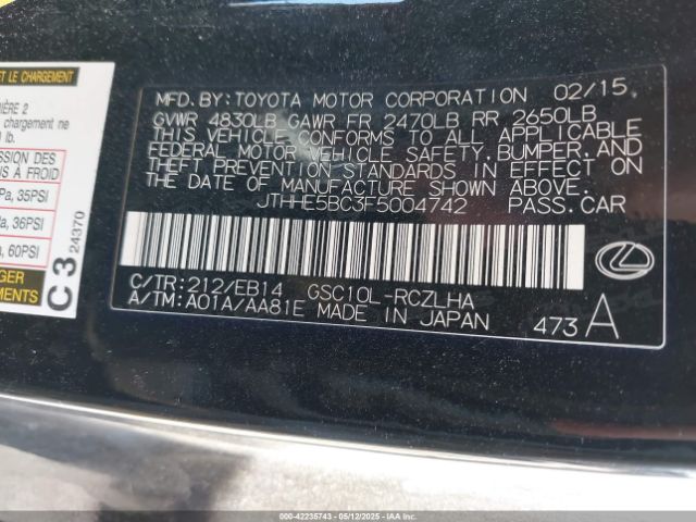 2015 LEXUS RC 350 JTHHE5BC3F5004742 Photo 8