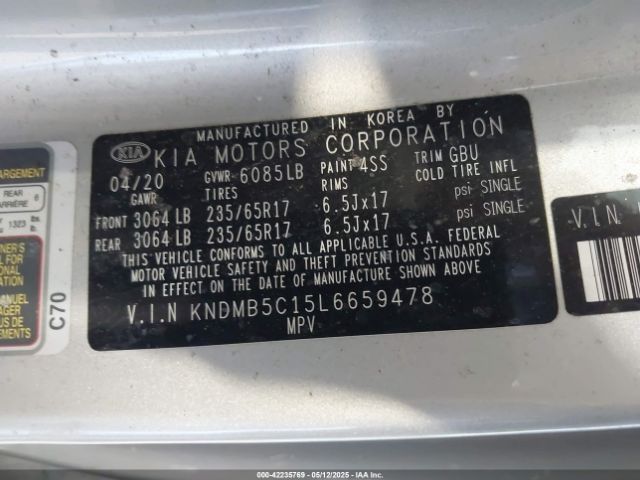 KNDMB5C15L6659478 KIA SEDONA LX