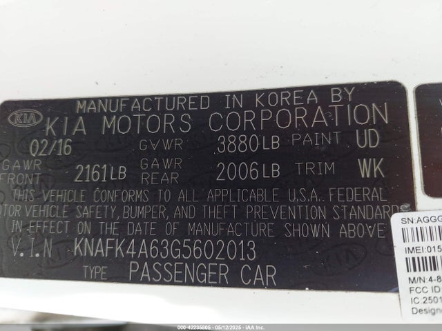 KIA mpi nu 2016 KNAFK4A63G5602013 Image 9