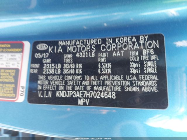 KNDJP3AE7H7024648 KIA SOUL EV