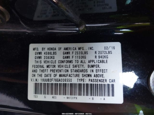 2016 ACURA TLX 19UUB2F76GA006550 Photo 8