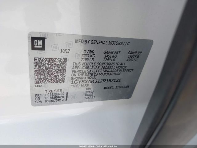 2018 CADILLAC ESCALADE 1GYS3AKJ1JR157121 Photo 8
