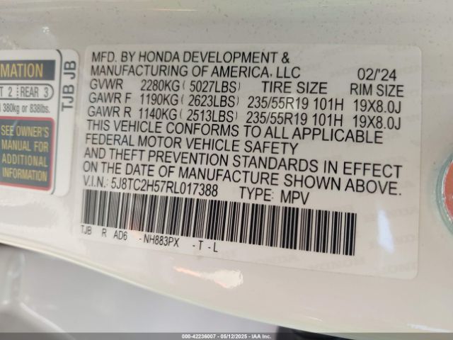 5J8TC2H57RL017388 Acura Rdx Technology Package