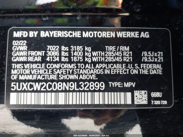 2022 BMW X7 5UXCW2C08N9L32899 Photo 8