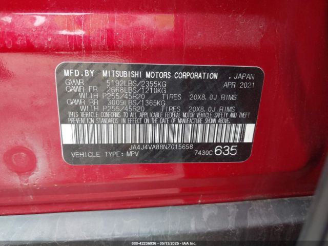 2022 MITSUBISHI OUTLANDER JA4J4VA88NZ015658 Photo 8