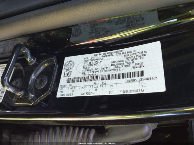 1FTEW1EP7KFA70661 Ford F-150 Lariat