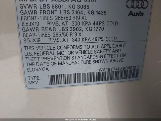 2008 AUDI Q7 WA1BY74LX8D001010 Photo 8