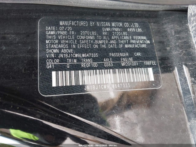 JN1BJ1CW9LW647335 Nissan Rogue Sport S Awd Xtronic Cvt