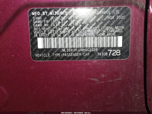 2021 MITSUBISHI MIRAGE ML32AUHJXMH002228 Photo 8
