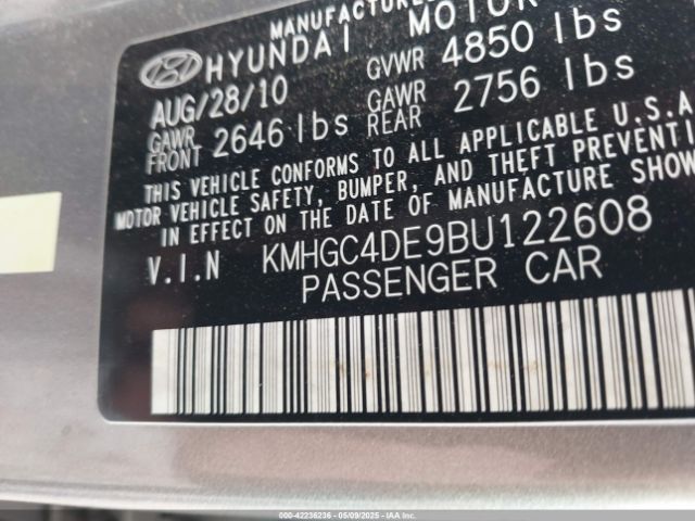 2011 HYUNDAI GENESIS KMHGC4DE9BU122608 Photo 8