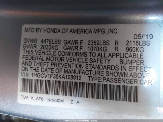 1HGCV1F35KA108912 Honda Accord Sport