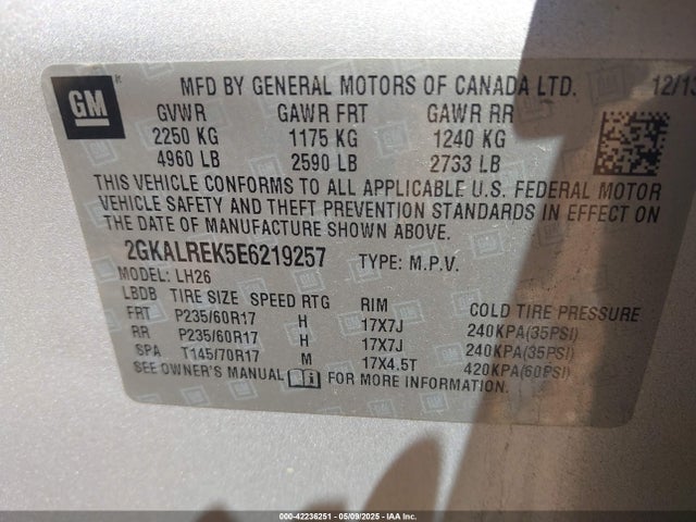 2GKALREK5E6219257 GMC Terrain Sle-2