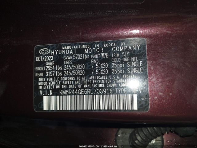 KM8R44GE6RU703916 Hyundai Palisade Sel