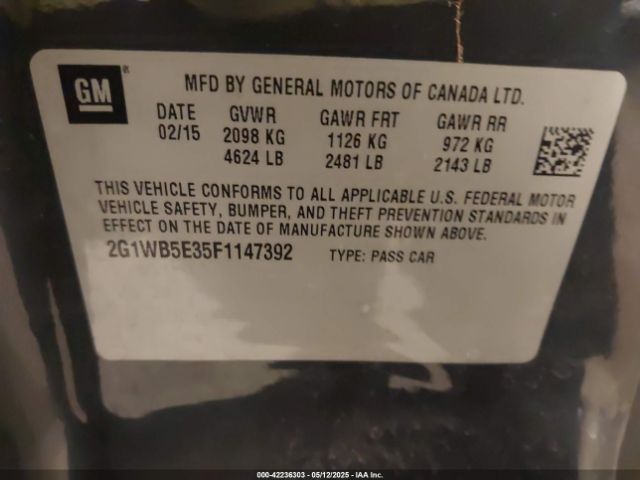 2G1WB5E35F1147392 Chevrolet lfx