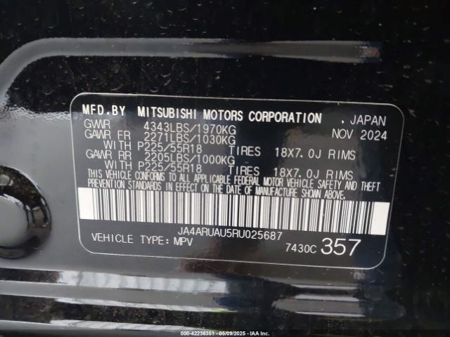 JA4ARUAU5RU025687 Mitsubishi Outlander Sport 2.0 Es Awc/2.0 Le Awc/2.0 Ralliart Awc/2.0 S Awc/2.0 Se Awc/2.0 Trail Edition Awc/s