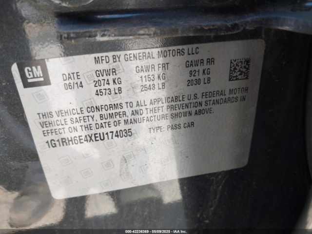 1G1RH6E4XEU174035 Chevrolet Volt