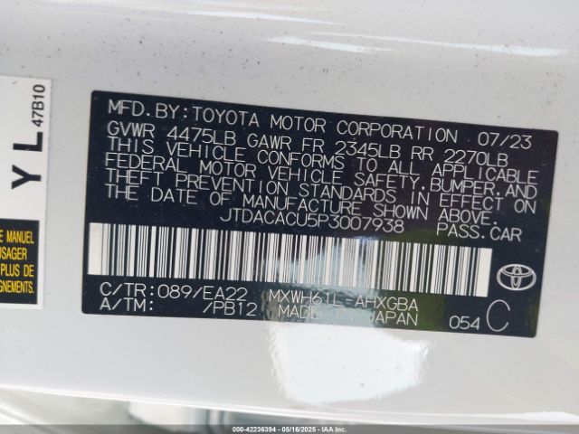 2023 TOYOTA PRIUS PRIME JTDACACU5P3007938 Photo 8