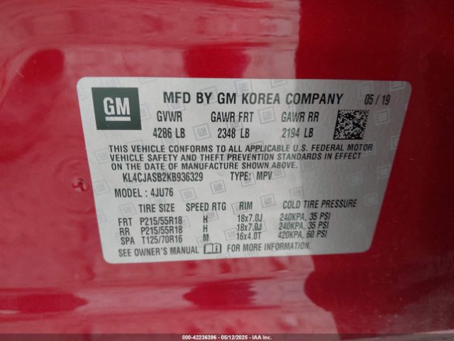 2019 BUICK ENCORE KL4CJASB2KB936329 Photo 8