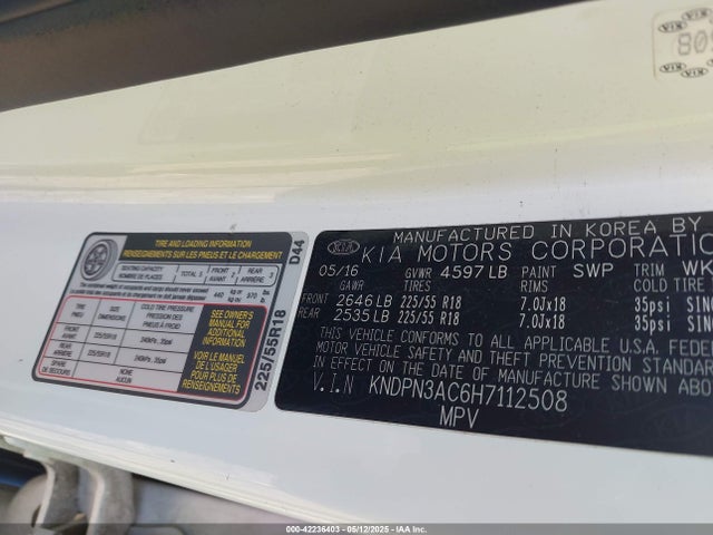 KNDPN3AC6H7112508 KIA Sportage Ex