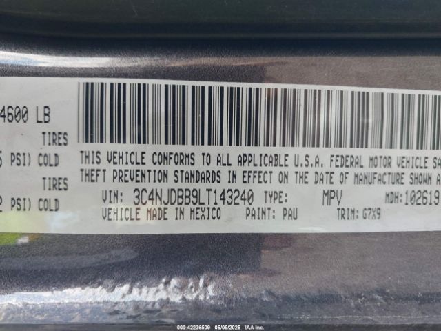 3C4NJDBB9LT143240 Jeep Compass Latitude 4x4
