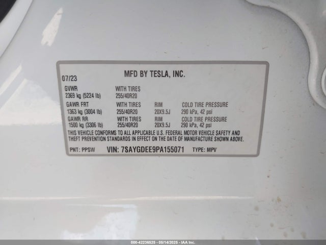 2023 TESLA MODEL Y 7SAYGDEE9PA155071 Photo 8