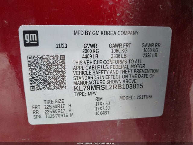 KL79MRSL2RB103815 Chevrolet l3t