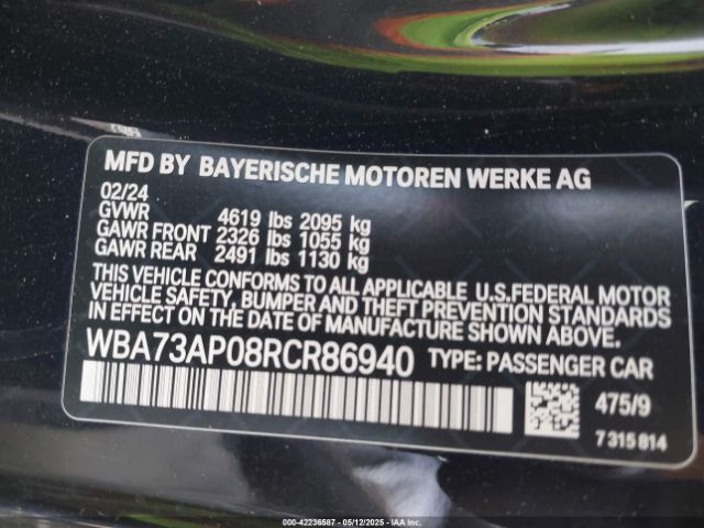 WBA73AP08RCR86940 BMW 4 Series 430i Xdrive