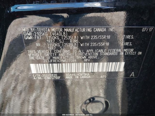 2T3JFREV2HW677084 Toyota RAV4 SE