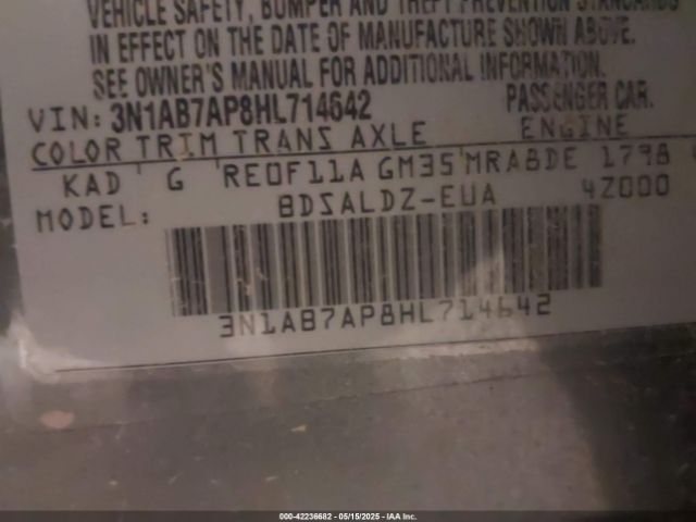 3N1AB7AP8HL714642 Nissan SENTRA SV