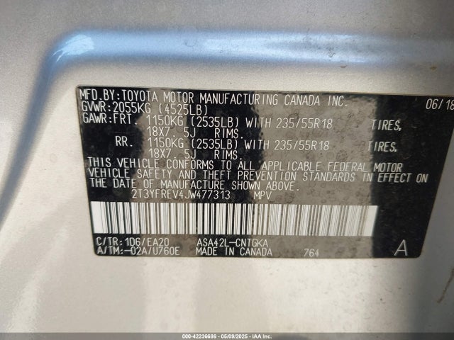 Toyota Rav4 Limited 2018 2T3YFREV4JW477313 Image 9