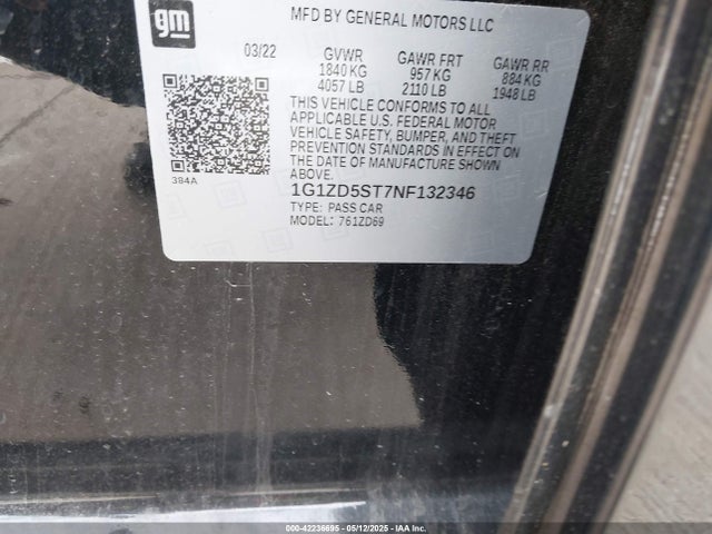 1G1ZD5ST7NF132346 Chevrolet lfv - direct injection, variable valve timing, gen 1 gmna